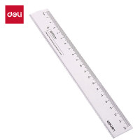 得力(deli)透明20cm学生直尺 高考中考考试绘图制图波浪边尺子 单个装开学文具礼物