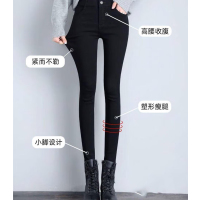 企采严选 黑色裤子 小黑裤高腰显瘦