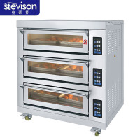 史蒂芬商用大型烘焙多功能中西式披萨面包348L电烤箱[三层六盘]电脑款SDF-DED-36D
