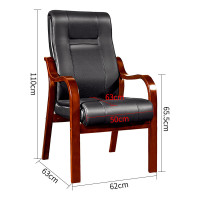 棕红色橡木扶手真皮椅子L05