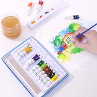 得力73859-12色5ml水彩颜料(混)/个