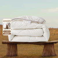 水星家纺100%澳洲羊毛冬被A类抑菌被子冬季保暖被子被芯家用 星暖·臻彩澳洲羊毛抗菌四季被(静谧白) 150cm×210