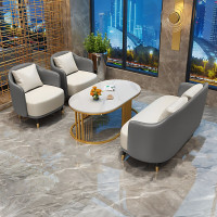 轻奢会客休息沙发茶几组合 (双人沙发*1+单人沙发*2+茶几)