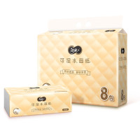 洁柔纸面巾(商用软抽)3层100抽(24包装)JR306-08A 浅黄色