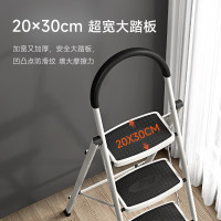 奥鹏 AP1264 梯子家用四步折叠梯子加厚钢管铁梯宽踏板人字梯单侧工程梯