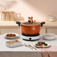 火象(Fire elephants)兔墩墩麦饭石微压锅 HXG- ZTG301 橙色