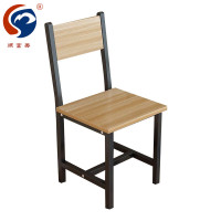 顺富美 单位食堂简约钢木餐椅 4把起拍