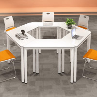 信京培训桌组合拼接会议桌梯型桌阅览室图书馆桌 1.0米单桌 不含椅