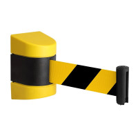 鸣固 挂壁式伸缩隔离带[常规款]挂壁式5米[黄黑外壳/黄黑织带]