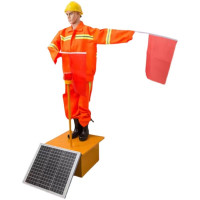企采严选 太阳能仿真交通指挥假人上下摇旗机器人