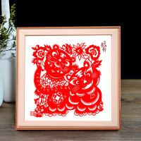 正方形实木画框相框装裱框摆台十字绣框边框自装挂墙 原木色 方10寸摆挂两用25.4*25.4cm