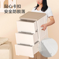 简约床头柜卧室小柜子 抽屉式收纳柜塑料加厚储物柜3层38*32*53cm