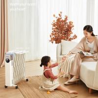 先锋油汀取暖器家用电油丁酊大面积速热电暖器气片暖气机 2200W/触控+遥控/白银色DYT-SS6R