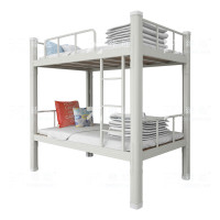 臻远钢制型材床双层床员工宿舍上下铺学生公寓床双人床铁艺高低床 双层床1200宽白