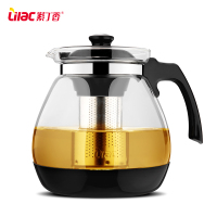 紫丁香冲茶壶玻璃茶壶花果茶壶耐热耐高温养生茶水分离过滤泡茶壶 小号 1600ml