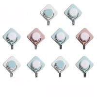 茶花993014挂钩五金免打孔强力胶粘钩挂墙壁无痕钩宿舍墙面粘贴钩子10只