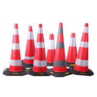 企采严选 高速路分流施工专用EVA材质 橡胶底座路锥 3.4kg 高750mm