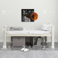 臻远钢制型材床单层床员工宿舍床学生公寓床 单层床1000宽白