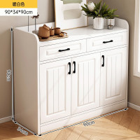 靠墙餐边柜收纳柜储物柜[三门两抽]暖白色90*34*90cm