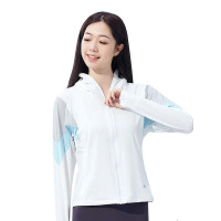 三极TP1824拼色冰氨凉感黑胶帽檐透气皮肤衣女款M-4XL浅竹绿/霜奶白/浅月紫/银河灰