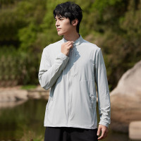 三极TP1827男士立领防晒衣凉感弹力透气皮肤衣L-8XL灰绿/灰蓝/黑蓝/松果棕/云杉绿/浅灰