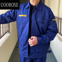 企采严选 无标夏季工装长袖上衣加裤子套装男