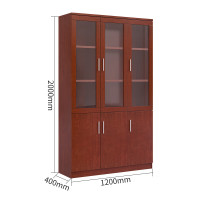 企采严选 书柜-中纤板贴木皮油漆1200W*400D*2000H