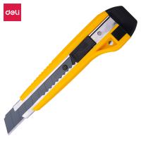 得力(deli)大号美工刀 刀片裁纸刀大码刀架介刀工具刀 2041S 18mm[塑柄自锁]防锈黑刀刃