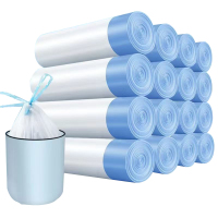 抽绳垃圾袋1卷20只 加大加厚家用手提式垃圾袋大号厨房自动收口宿舍用塑料垃圾袋 1卷20只