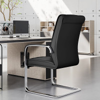 奈高(NAIGAO) 办公电脑椅会议家用弓形麻将皮质椅职员老板班前椅-加厚钢架款