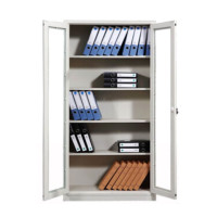 企诺 钢制 对开通玻文件柜 QNGa04A1-04PA W850*D390*H1800mm (灰白色)