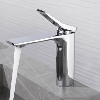 冷热水龙头家用卫生间洗手洗脸盆浴室柜台盆面盆水龙头 圆形长平面150