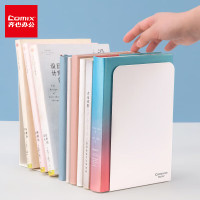 齐心(COMIX)20cm金属铁桌面书立置物架收纳书架2片 简约书籍挡靠夹EB2167白