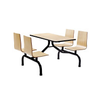 企诺 四人 连体餐桌椅 QN-LTCZ-1200-14 W1200*D600*H750mm