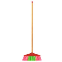 LAUTEE/兰诗 加长黄色直杆宽头硬毛木柄扫把 617-Y 加长直杆 1个 销售单位:个