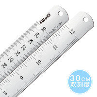 不锈钢直尺30CM双面公制刻度教具钢尺高精度