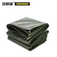 安赛瑞 加厚防雨布 PE聚乙烯防雨布 军绿色防雨篷布 加厚防雨棚布 货车车间防雨防晒篷布(军绿)2×3m 12445