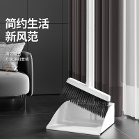 百家好世BJ2335扫把簸箕2件套--方形灰色带梳齿扫把+簸箕