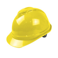 安丹达高端硬质款V型ABS安全帽 10149 8点式旋钮帽衬 Y型斑马纹下颚带 1顶 黄色