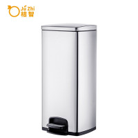 企采严选 不锈钢垃圾桶 脚踏带盖分类垃圾桶静音 30L 本色 单位:个
