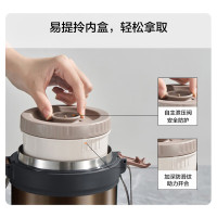 苏泊尔(SUPOR)KFV22AB10真空保温提锅直型防溢304不锈钢三层饭盒保温桶2.2L