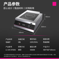 乐创 商用电磁炉大功率5000W商业电磁灶电炉灶五千瓦大功率炒炉大锅灶304材质LC-DK-SY5001[一价全包]