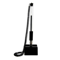 得力(deli)0.5mm旋转台笔柜台桌面专用可粘贴台式单支黑色6791