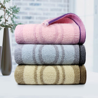 洁丽雅(Grace)8992毛巾家纺 简爱纯棉舒适毛巾3条装 76*35cm 兰色+紫色+棕色 115g.