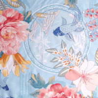 富安娜家纺床上四件套纯棉100%全棉床单被套印花套件双人加大1.8米床 40支斜纹128*60+1.8米床230*229