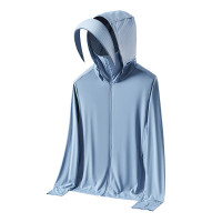 三极 TP1822 冰丝防晒大帽檐遮脸连帽皮肤衣 男款