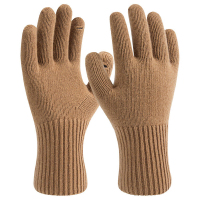 TFO 美利奴羊毛手套 户外运动骑行保暖针织毛线手套2402438 驼色