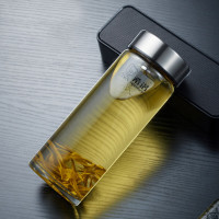 希诺玻璃杯单层加厚大容量家用办公泡茶杯子男车载水杯XN-6017L 530mL