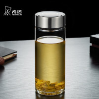 希诺单层玻璃杯男家用商务 办公泡茶杯子便携车载水杯XN-6192 530mL