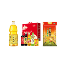 金龙鱼/海天/十月稻田 稻米油大米调味品组合2500ml+3640g